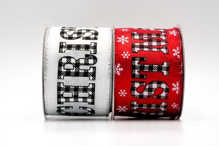 Merry Christmas Plaid word design ribbon